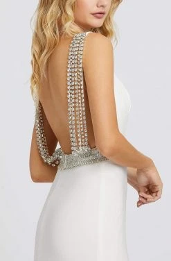 Formal Gowns Mac Duggal Prom - 12342M Crystal Accent Deep V Neck Fitted Long Gown 8 Formal Gowns Mac Duggal Prom - 12342M Crystal Accent Deep V Neck Fitted Long Gown