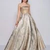Mac Duggal Prom - 2099M Embossed Metallic Brocade Strapless Ballgown 1 Mac Duggal Prom - 2099M Embossed Metallic Brocade Strapless Ballgown