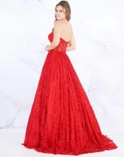 Formal Gowns Mac Duggal Prom - 30605M Strapless Illusion Corset Lace Ballgown