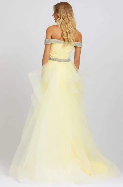 Formal Gowns Mac Duggal Prom - 48913M Off-Shoulder Sheath Dress With Overskirt