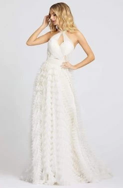 Formal Gowns Mac Duggal Prom - 48976M Ruched Halter Ruffled Dress