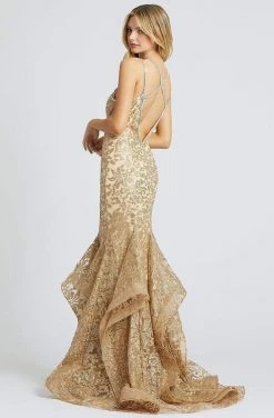 Formal Gowns Mac Duggal Prom - 49015M Strappy Embellished Ruffled Mermaid Dress