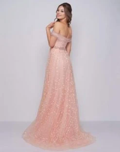 Formal Gowns Mac Duggal Prom - 50535M Draped Sheer Off Shoulder Lace Gown