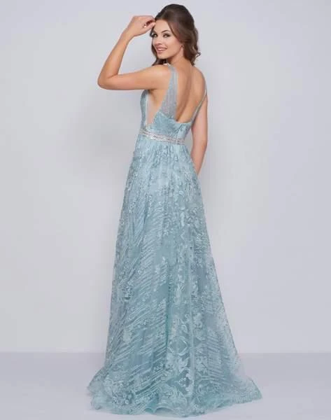 Mac Duggal Prom - 50543M Embroidered Plunging V-Neck A-Line Gown 4 Mac Duggal Prom - 50543M Embroidered Plunging V-Neck A-Line Gown