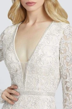 Mac Duggal Prom - 5120M Beaded Plunging V-Neck Jumpsuit