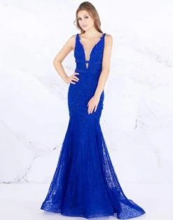 Formal Gowns Mac Duggal Prom - 66707M Lace Deep V-neck Mermaid Dress With Train 9 Formal Gowns Mac Duggal Prom - 66707M Lace Deep V-neck Mermaid Dress With Train