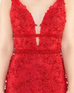 Formal Gowns Mac Duggal Prom - 66707M Lace Deep V-neck Mermaid Dress With Train 8 Formal Gowns Mac Duggal Prom - 66707M Lace Deep V-neck Mermaid Dress With Train