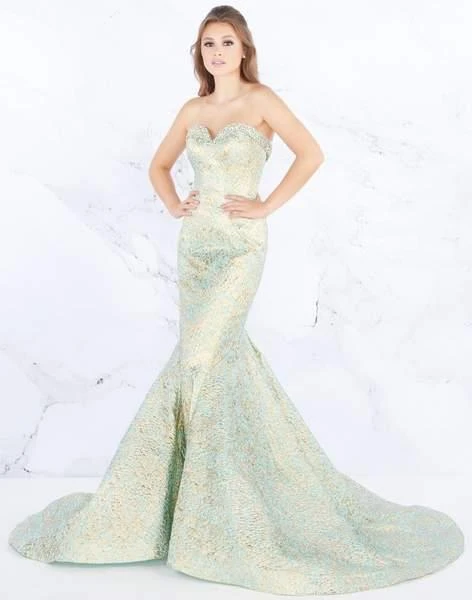 Formal Gowns Mac Duggal Prom - 66740M Strapless Jacquard Trumpet Evening Gown 3 Formal Gowns Mac Duggal Prom - 66740M Strapless Jacquard Trumpet Evening Gown