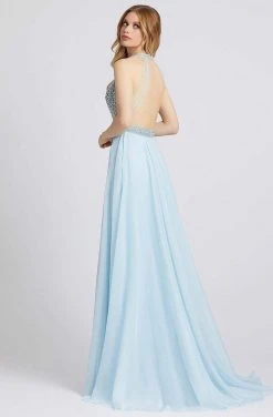 Mac Duggal Prom - 66881M Beaded Plunging Halter A-Line Gown Formal Gowns