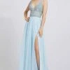 Mac Duggal Prom - 66881M Beaded Plunging Halter A-Line Gown Formal Gowns