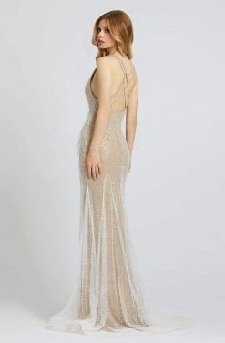 Mac Duggal Prom - 67189M Sequined Deep V-neck Sheath Dress Formal Gowns