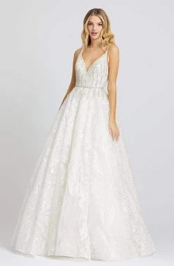 Mac Duggal Prom - 67309M Bedazzled Plunging V-neck A-line Gown Formal Gowns