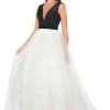 Mac Duggal - Sleeveless Jersey Swiss Dot Skirt Gown 66738L - 1 Pc Black/White In Size 12 Available Formal Gowns 1 Mac Duggal - Sleeveless Jersey Swiss Dot Skirt Gown 66738L - 1 Pc Black/White In Size 12 Available Formal Gowns