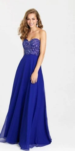 Madison James - 16-303 Dress In Blue Purple