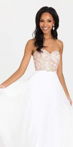 Madison James - 16-303 Dress In White Multi Formal Gowns 5 Madison James - 16-303 Dress In White Multi Formal Gowns