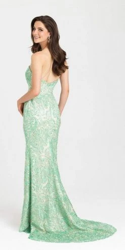 Formal Gowns Madison James - 16-304 Dress In Light Green Nude