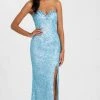 Madison James - 16-304 Dress In Turquoise Nude Formal Gowns