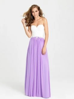 Madison James - 16-311 Dress In White Lilac Formal Gowns