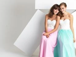 Formal Gowns Madison James - 16-311 Dress In White Pink
