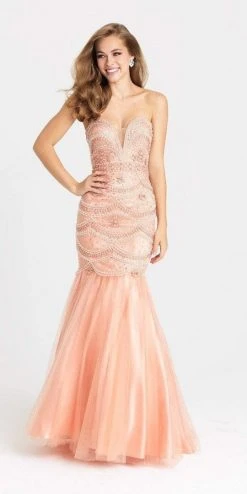 Madison James - 16-328 Dress In Coral Formal Gowns