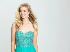 Madison James - 16-368 Dress In Aqua Formal Gowns