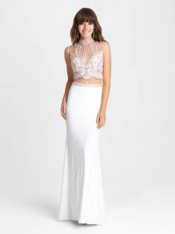 Madison James - 16-388 Dress In White Multi