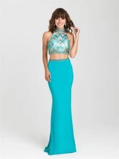 Madison James - 16-435 Dress In Turquoise Formal Gowns