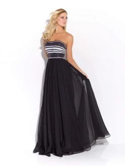 Madison James 17-259 Strapless Sequin Embellished Chiffon Gown