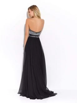 Madison James 17-259 Strapless Sequin Embellished Chiffon Gown
