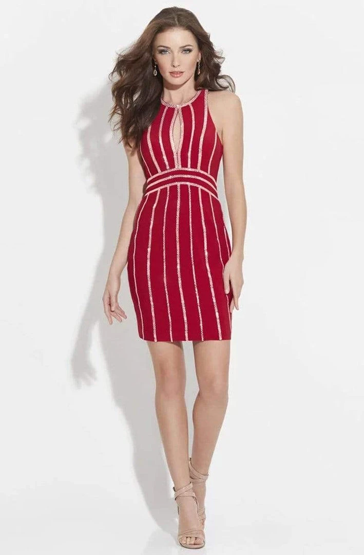 Madison James - 17-504 Beaded Halter Sheath Dress 6 Madison James - 17-504 Beaded Halter Sheath Dress