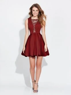 Madison James - 17-512 Sleeveless Crisscross Short Dress