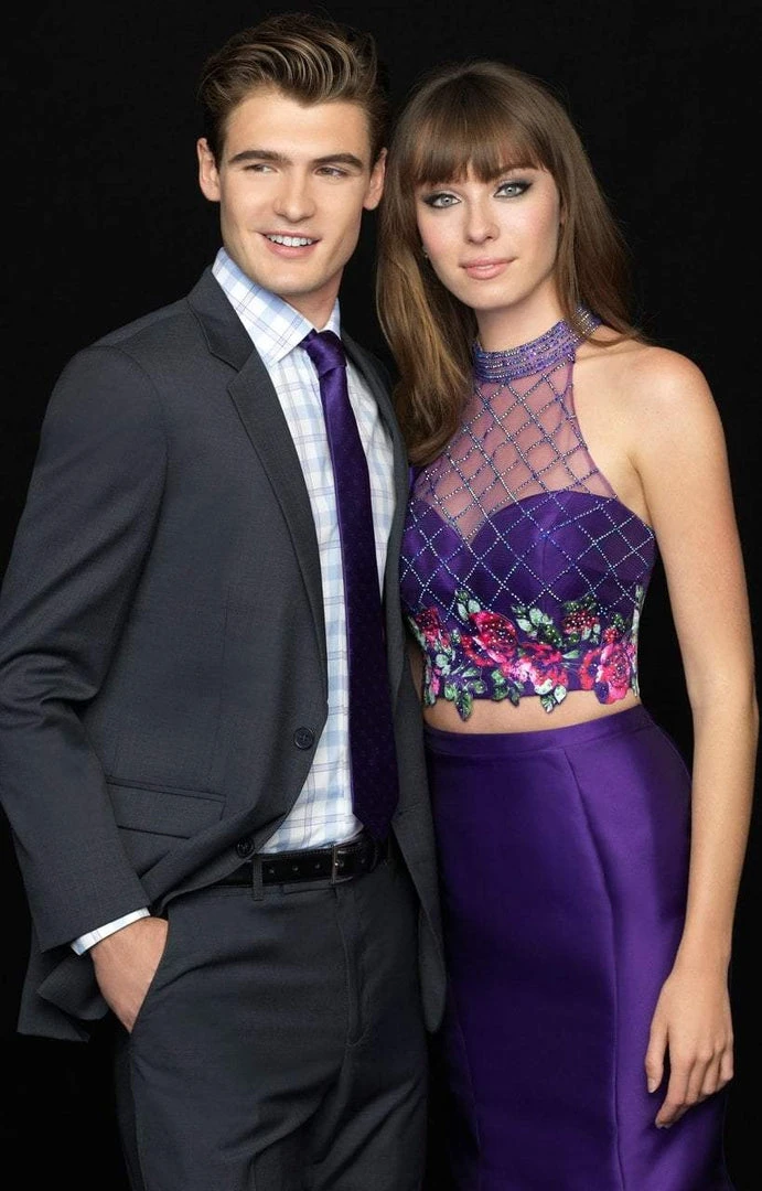 Madison James - 18-602 Illusion High Neck Floral Lattice Mermaid Gown 6 Madison James - 18-602 Illusion High Neck Floral Lattice Mermaid Gown