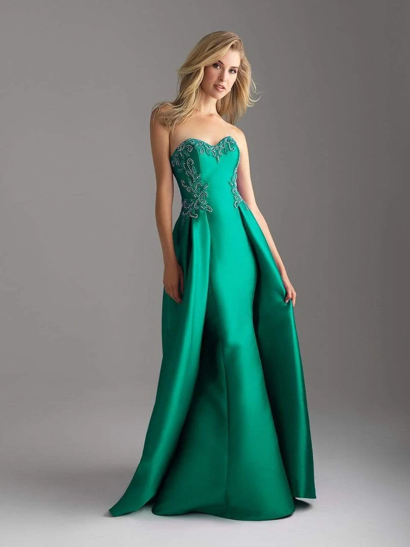 Madison James - 18-606 Strapless Scroll Beaded Mikado Overskirt Gown Formal Gowns 7 Madison James - 18-606 Strapless Scroll Beaded Mikado Overskirt Gown Formal Gowns