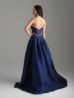 Madison James - 18-606 Strapless Scroll Beaded Mikado Overskirt Gown Formal Gowns 8 Madison James - 18-606 Strapless Scroll Beaded Mikado Overskirt Gown Formal Gowns