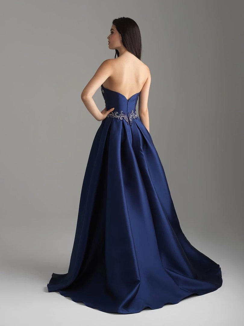 Madison James - 18-606 Strapless Scroll Beaded Mikado Overskirt Gown Formal Gowns 4 Madison James - 18-606 Strapless Scroll Beaded Mikado Overskirt Gown Formal Gowns