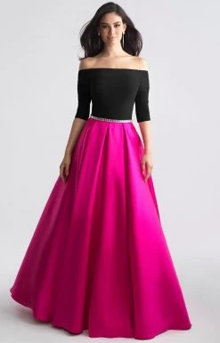 Madison James - 18-609 Off The Shoulder Full A-Line Mikado Dress Formal Gowns