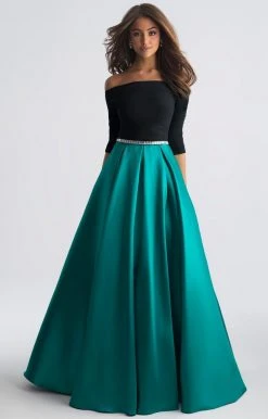 Madison James - 18-609 Off The Shoulder Full A-Line Mikado Dress Formal Gowns