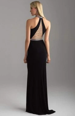 Madison James - 18-612 Jeweled Illusion Racerback Sheath Gown