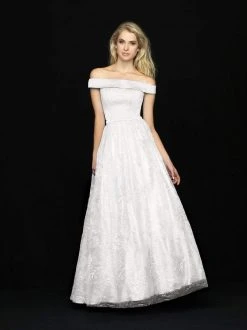 Madison James - 18-622 Off-Shoulder Sheer Sequined Dress Formal Gowns