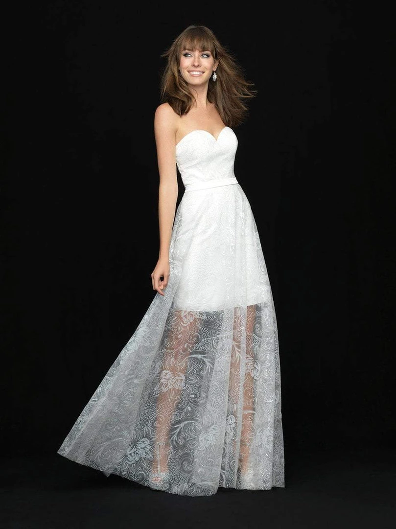 Formal Gowns Madison James - 18-623 Strapless Sheer Sequined Overskirt Dress 4 Formal Gowns Madison James - 18-623 Strapless Sheer Sequined Overskirt Dress
