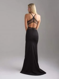 Madison James - 18-641 Strappy Halter Slit Evening Dress 9 Madison James - 18-641 Strappy Halter Slit Evening Dress