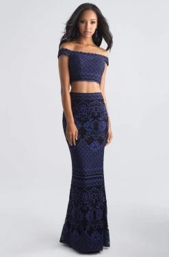 Madison James - 18-646 Two Piece Floral Lace Sheath Dress