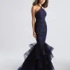Formal Gowns Madison James - 18-647 Floral Lace Halter Tulle Mermaid Dress