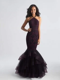Formal Gowns Madison James - 18-647 Floral Lace Halter Tulle Mermaid Dress 7 Formal Gowns Madison James - 18-647 Floral Lace Halter Tulle Mermaid Dress