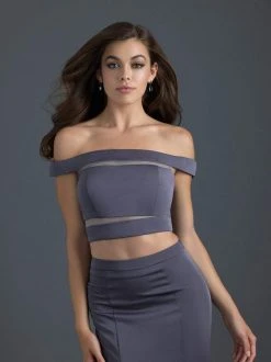 Madison James - 18-648 Two Piece Off Shoulder Fitted Evening Dress Formal Gowns 11 Madison James - 18-648 Two Piece Off Shoulder Fitted Evening Dress Formal Gowns