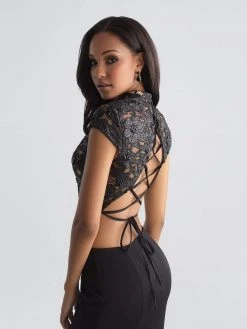 Madison James - 18-655 Two Piece High Neck Evening Gown Formal Gowns