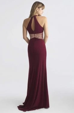 Madison James - 18-661 Fitted Halter Keyhole Evening Dress Formal Gowns