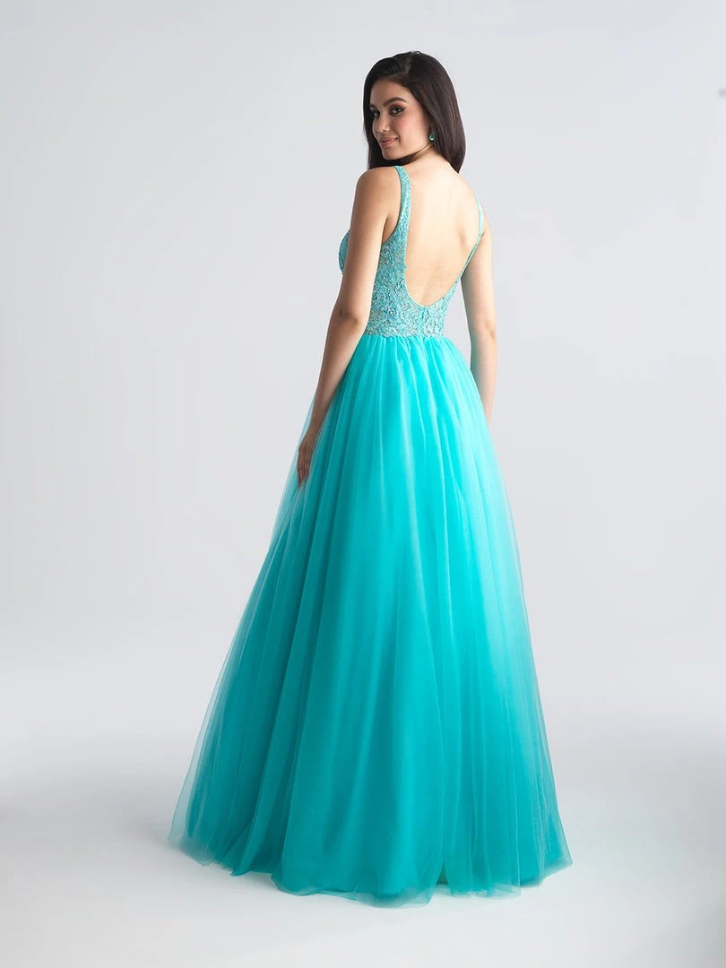 Madison James - 18-668 Sheer Beaded Lace A-Line Evening Dress 4 Madison James - 18-668 Sheer Beaded Lace A-Line Evening Dress