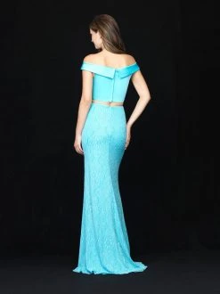 Madison James - 18-669 Two Piece Off Shoulder Lace Dress