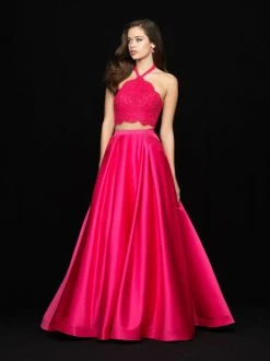 Formal Gowns Madison James - 18-672 Two Piece Halter A-line Dress